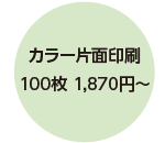 カラー片面印刷　100枚　1,870円～